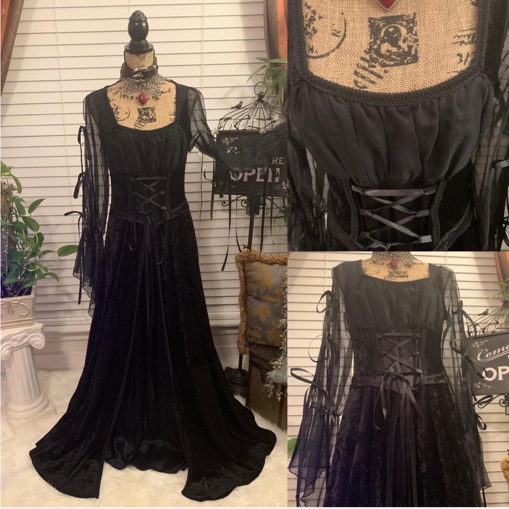 SOLD Vintage Lip Service Velvet Gothic Gown